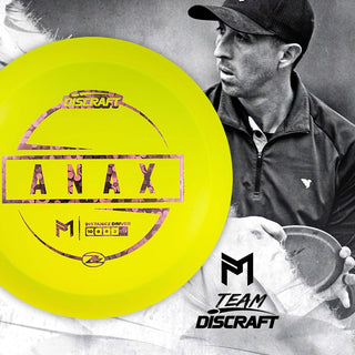 Discraft Disc Golf Paul McBeth Z Lite Anax Distance Driver 10/6/0/3 Yellow/Red Weave 160-166 grams