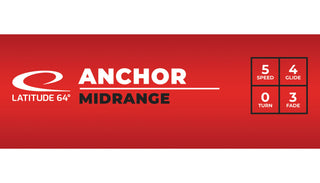 Latitude 64 Disc Golf Gold Ice Anchor Midrange 5/4/0/3 Blue/Red 176 grams