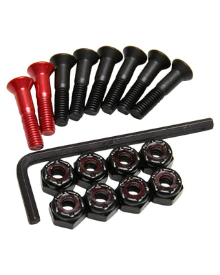 Andale 7/8" Combo Head (Phillips/Allen) Black/Red Skateboard Truck Mounting Hardware