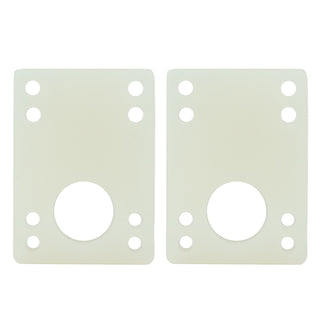 Longboard Angled Riser Pad Set - 5/16" to 9/16" Wedge Risers - Clear (White)