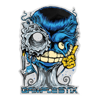 Anti Hero Skateboards Skateboard Sticker Grimplestix G-800 Blue 4.25" x 6.5"