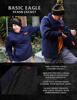 Anti Hero Skateboards Coat Basic Eagle Stash Jacket Navy/Orange
