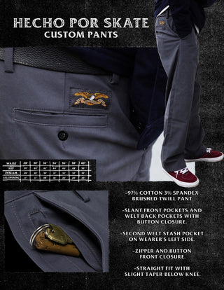 Anti Hero Skateboards Pants Hecho Por Skate Pant Charcoal