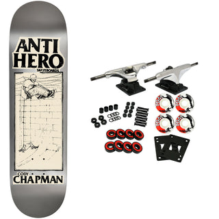 Anti Hero Skateboard Complete DBX Chapman Lance Mountain Art Silver 8.32" x 31.64"