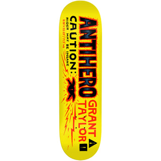 Anti Hero Skateboard Deck Grant Taylor Caution Yellow 8.38" x 32.25"