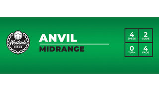 Westside Disc Golf VIP Anvil Midrange 4/2/0/4 White/Orange 174 grams