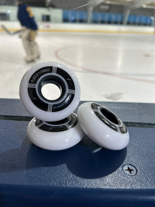 Player's Choice Indoor Roller Hockey Goalie Wheels 10-Pack - 59mm White Dual-Pour 78A Hardness