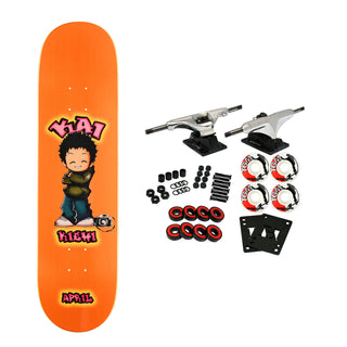 April Skateboard Complete Kai Kishi Chibi Orange 8.25" x 31.92"