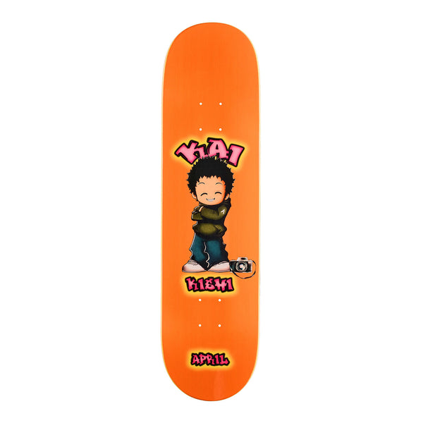 April Skateboard Deck Kai Kishi Chibi Orange 8.25