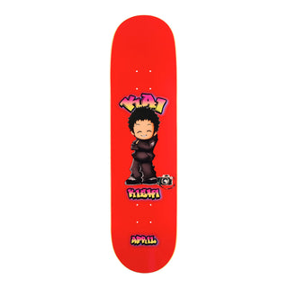April Skateboard Deck Kai Kishi Chibi Red 8.25" x 31.92"