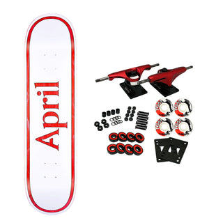 April Skateboard Complete OG Logo White/Red 8.25" x 31.92"
