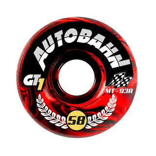 Autobahn Skateboard Wheels 58mm GT1 MT Formula 93A Red