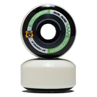 Autobahn Skateboard Wheels 54mm Dual Duro AT Formula 99A White