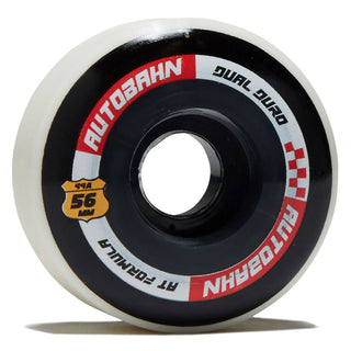 Autobahn Skateboard Wheels 56mm Dual Duro AT Formula 99A White