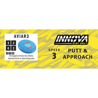 Innova Disc Golf DX Aviar3 Putter 3/2/0/2 Light Purple/Gold 165 grams