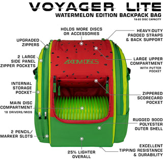 Axiom Disc Golf Backpack Bag - Voyager Lite Watermelon Edition