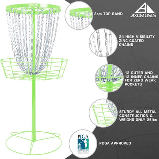 Axiom Disc Golf Basket Light Catcher Target Lime