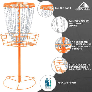Axiom Disc Golf Basket Light Catcher Target Orange
