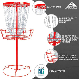 Axiom Disc Golf Basket Light Catcher Target Red