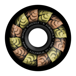 Bones Skateboard Wheels 54mm X-Formula 99A V6 Widecut Leaving Black