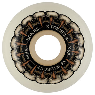 Bones Skateboard Wheels 56mm X-Formula 99A V6 Grippin Wolf White