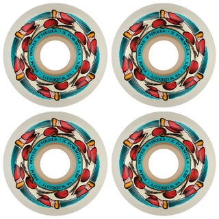 Bones Skateboard Wheels 54mm X-Formula 99A V6 Widecut Deep Dish White