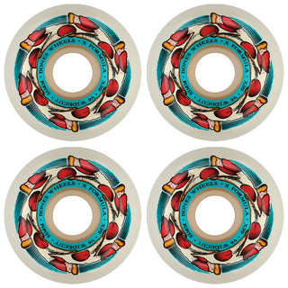 Bones Skateboard Wheels 55mm X-Formula 99A V6 Widecut Deep Dish White