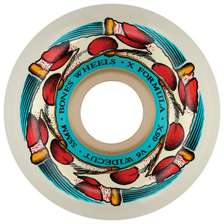 Bones Skateboard Wheels 55mm X-Formula 99A V6 Widecut Deep Dish White