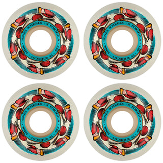 Bones Skateboard Wheels 56mm X-Formula 99A V6 Widecut Deep Dish White