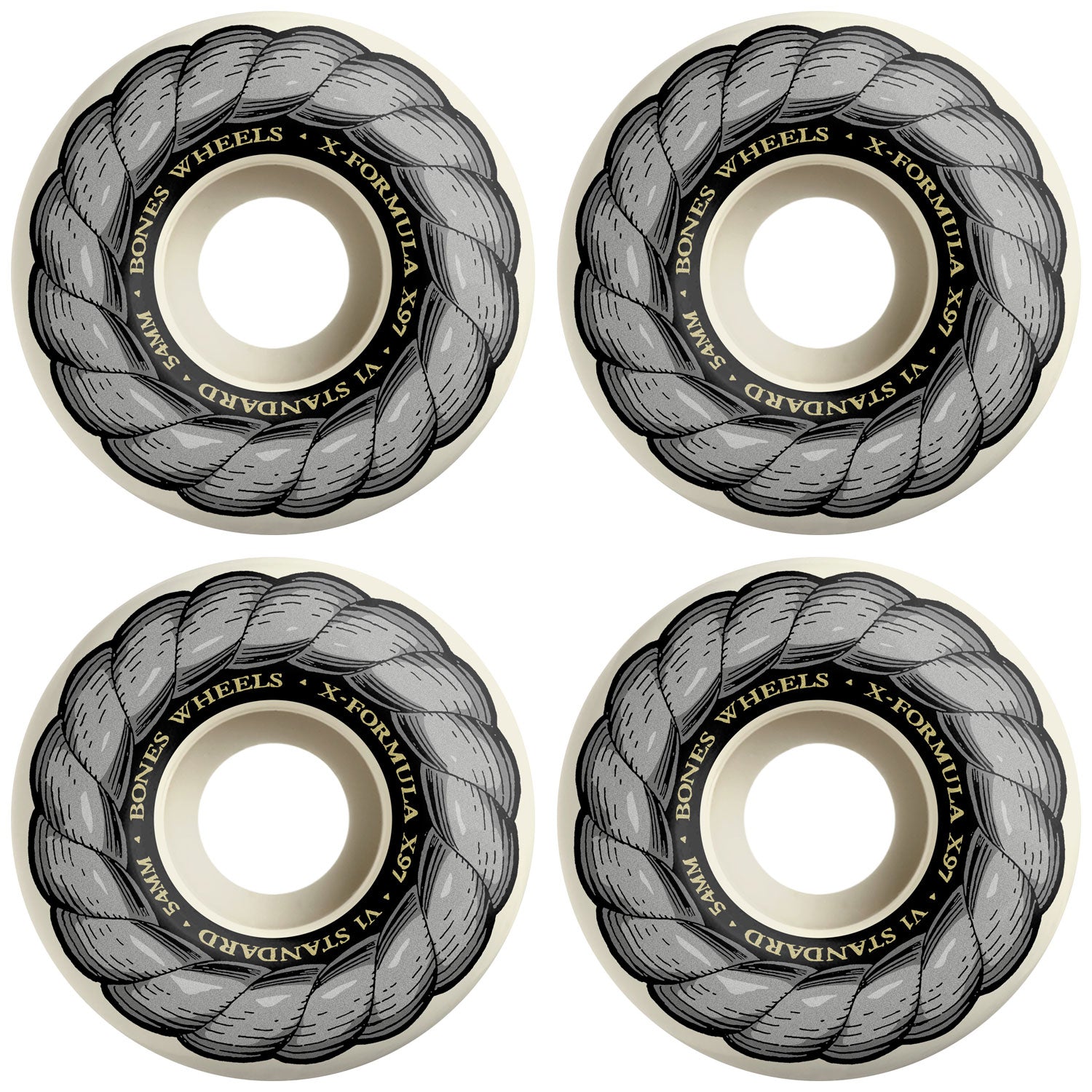 Bones Skateboard Wheels 54mm X-Formula Standard V1 97A White