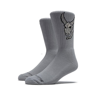 Toy Machine Skateboard Socks Heavy Metal Grey Adult Crew