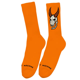 Toy Machine Skateboard Socks Heavy Metal Orange Adult Crew