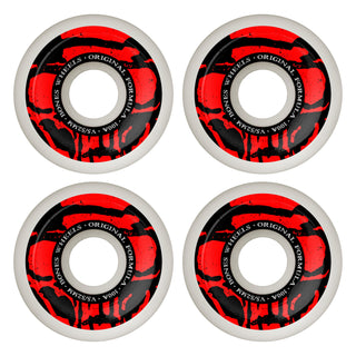 Bones Skateboard Wheels 52mm 100's V5 Sidecut Mummy Skulls White