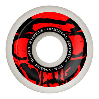 Bones Skateboard Wheels 52mm 100's V5 Sidecut Mummy Skulls White