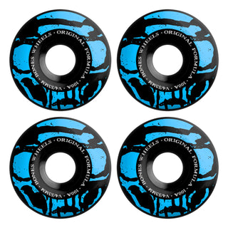 Bones Skateboard Wheels 53mm 100's V4 Wide Mummy Skulls Black