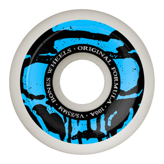 Bones Skateboard Wheels 53mm 100's V5 Sidecut Mummy Skulls White