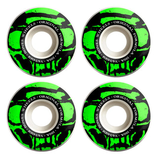 Bones Skateboard Wheels 54mm 100's V4 Wide Mummy Skulls White