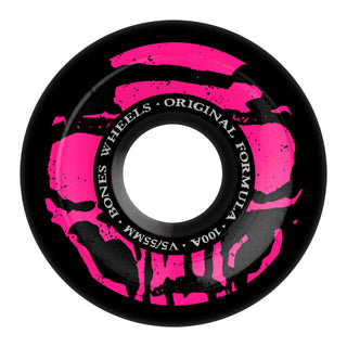 Bones Skateboard Wheels 55mm 100's V5 Sidecut Mummy Skulls Black