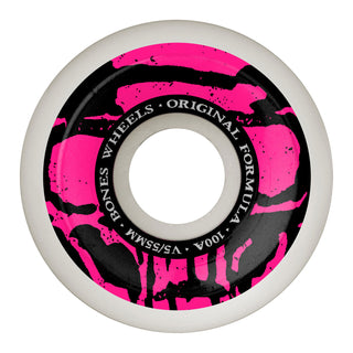 Bones Skateboard Wheels 55mm 100's V5 Sidecut Mummy Skulls White