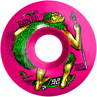 Bones Skateboard Wheels 52mm Neonderthal Original V4 Wide 100A Pink