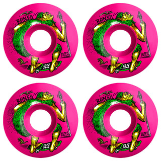 Bones Skateboard Wheels 53mm Neonderthal Original V4 Wide 100A Pink