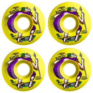 Bones Skateboard Wheels 52mm Neonderthal Original V4 Wide 100A Yellow