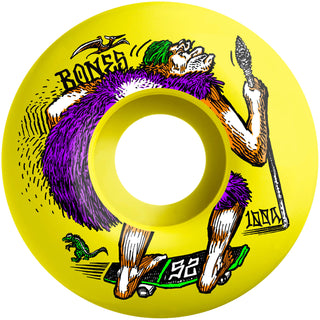Bones Skateboard Wheels 52mm Neonderthal Original V4 Wide 100A Yellow