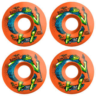 Bones Skateboard Wheels 52mm Neonderthal Original V4 Wide 100A Orange