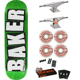 Baker Skateboard Complete B2 Green 8.5" Spitfire, Independent, Bones Reds