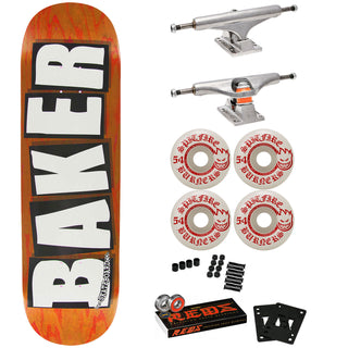 Baker Skateboard Complete B2 Orange 8.5" Spitfire, Independent, Bones Reds