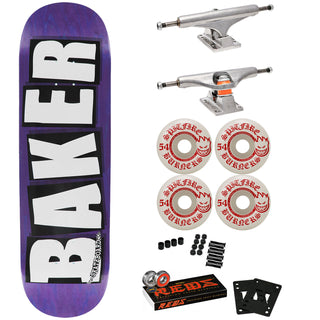 Baker Skateboard Complete B2 Purple 8.5" Spitfire, Independent, Bones Reds