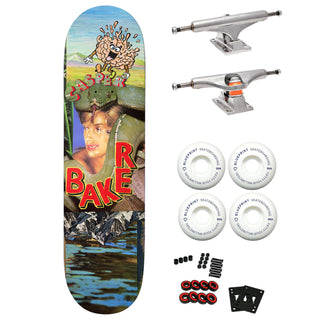 Baker Premium Skateboard with Indy Trucks, Blueprint Wheels 8" Brooker Desk Shrapnel