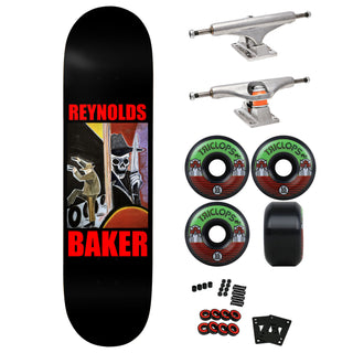 Baker Premium Skateboard with Indy Trucks, Triclops Wheels 8.5" Reynolds Freight Hopper