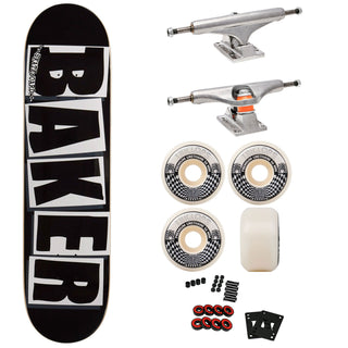 Baker Logo Skateboard Black/White 8.125" x 31.5" with Independent Trucks, Triclops Wheels